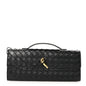 Nappa Intrecciato Long Andiamo Top Handle Clutch Black