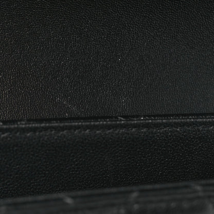 Lambskin Quilted Flap Clutch Black