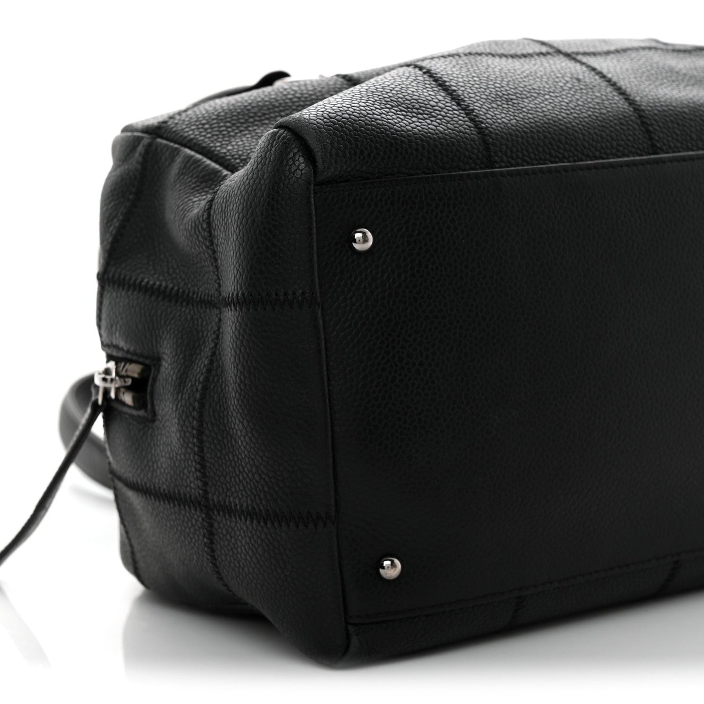 Caviar Square Stitched Bowler Black