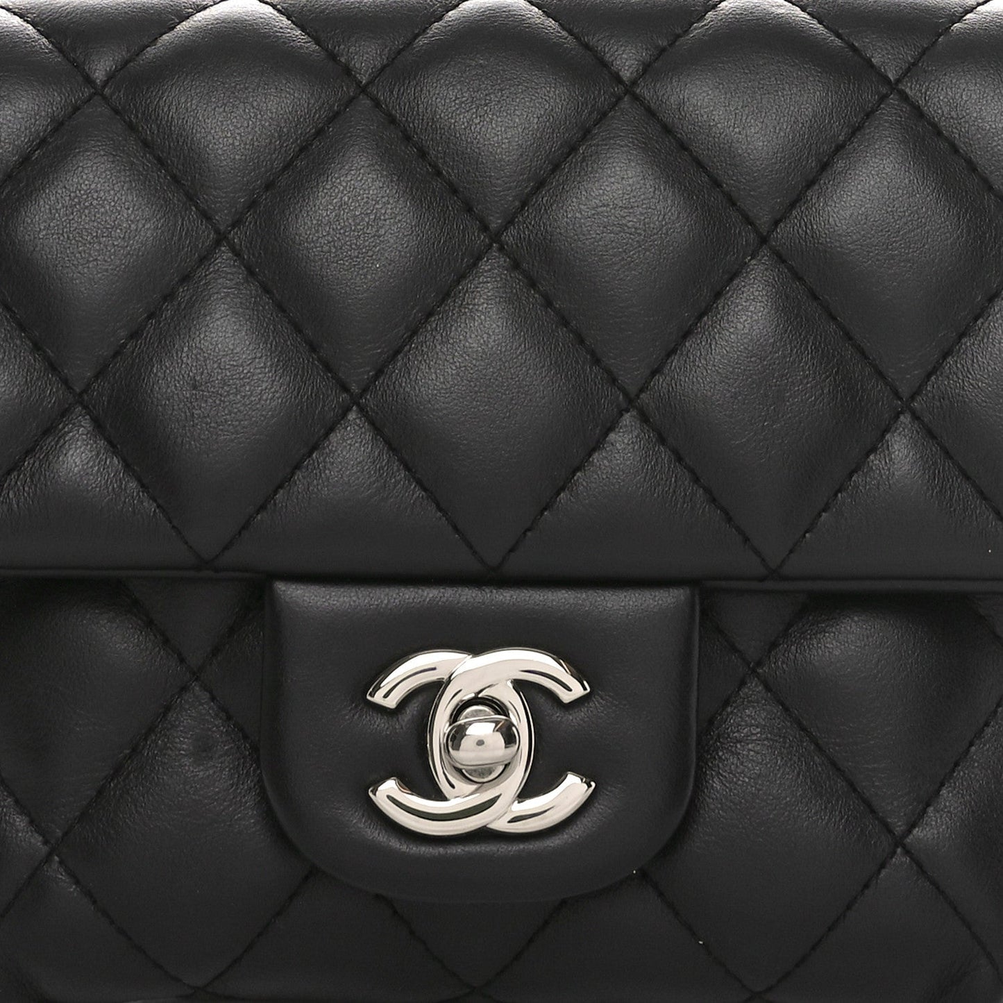 Calfskin Quilted CC Uniform Flap Belt Bag Black