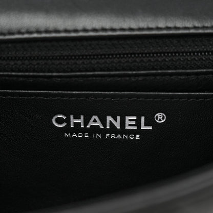 Lambskin Quilted Mini Rectangular Flap So Black