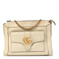 New Sakai Calfskin Lux Dahlia Chain Shoulder Bag Mystic White