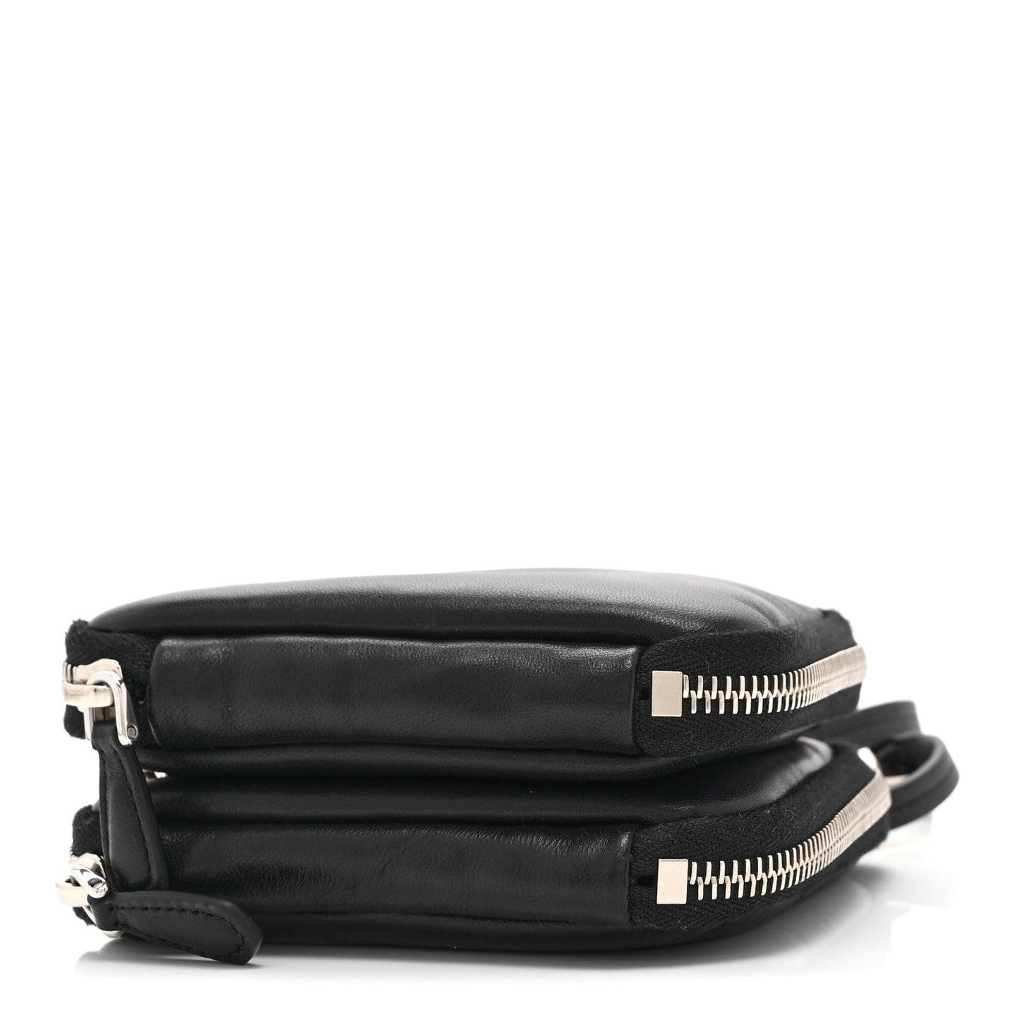 Nappa Soft Padded Mini Triangle Crossbody Pouch Black