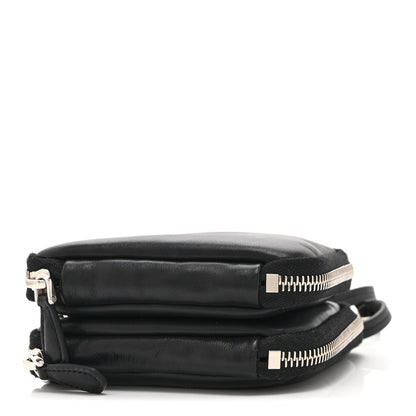 Nappa Soft Padded Mini Triangle Crossbody Pouch Black