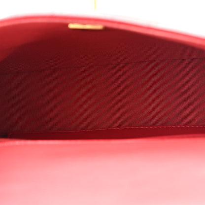 Calfskin Quilted Mini Charms Flap Red