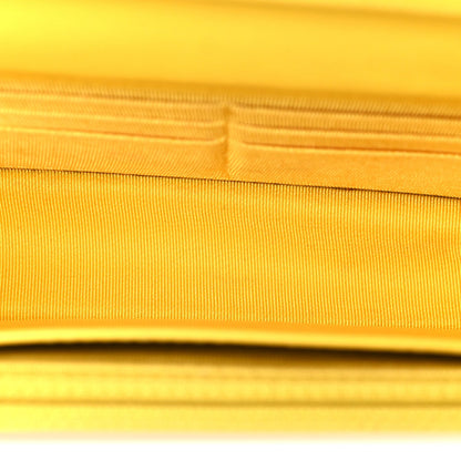 Lambskin Quilted Wallet on Chain WOC Yellow