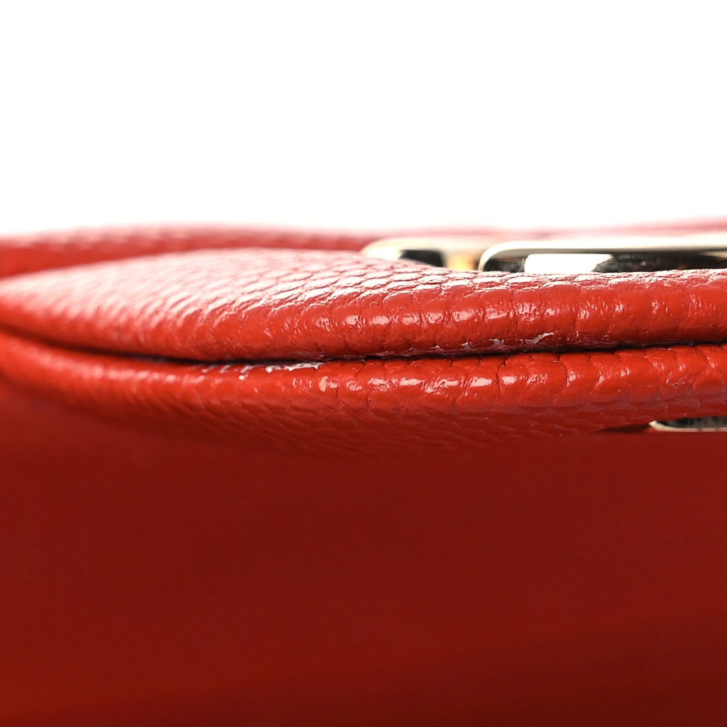 Caviar Quilted Medium Double Flap Light Red