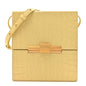 Calfskin Crocodile Embossed Daisey Box Clutch Yellow