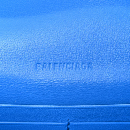 Grained Calfskin Embossed Car Flap Bag Petroleum Blue