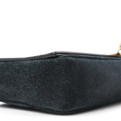 Suede Monogram Tassel Kate 99 Baguette Bag Black