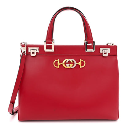 Shibuya Calfskin Medium Zumi Top Handle Bag Hibiscus Red