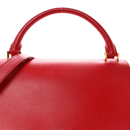 Satin Baby Grained Calfskin Small Tri-Color Trapeze Carmin