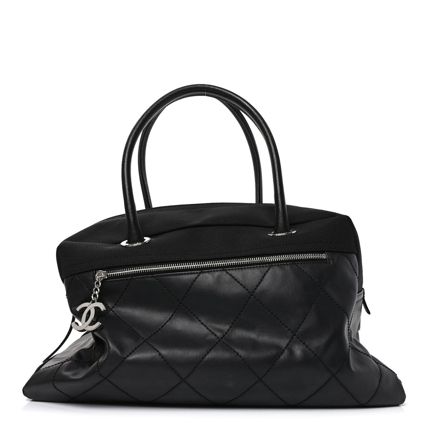 Coated Canvas Quilted Paris Biarritz Bowler Black