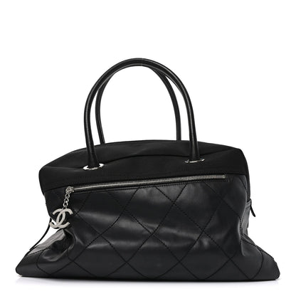 Coated Canvas Quilted Paris Biarritz Bowler Black