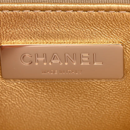 Metallic Lambskin Quilted Walk Of Fame Star Bag Gold
