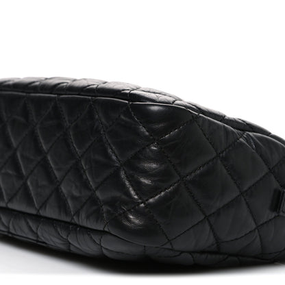 Aged Calfskin Quilted Medium Reissue Camera Case Black