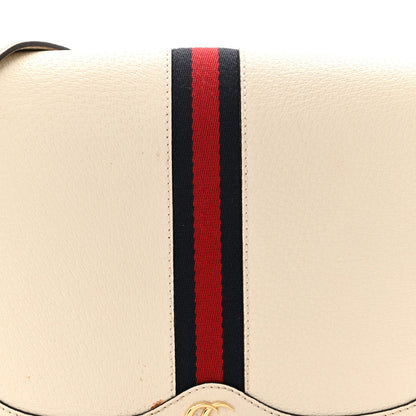 Textured Calfskin Small Ophidia Flap Messenger Bag Mystic White