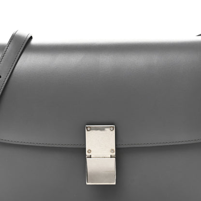Box Calfskin Medium Classic Box Flap Bag Zinc