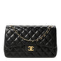 Lambskin Quilted Jumbo Double Flap Black