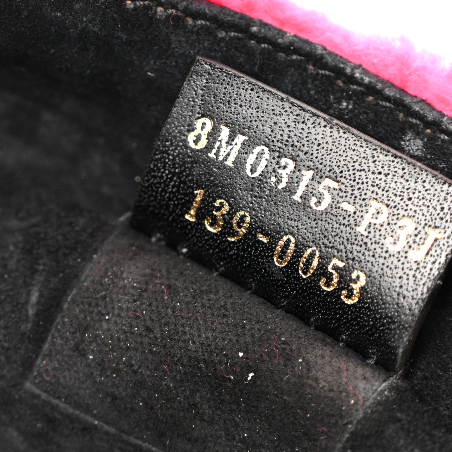 Shearling Nappa Mini Be Baguette Shoulder Bag Fuxia Black