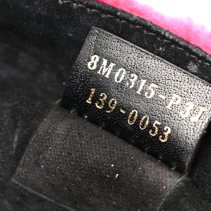 Shearling Nappa Mini Be Baguette Shoulder Bag Fuxia Black