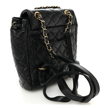 Calfskin Quilted Mini Urban Spirit Backpack Black