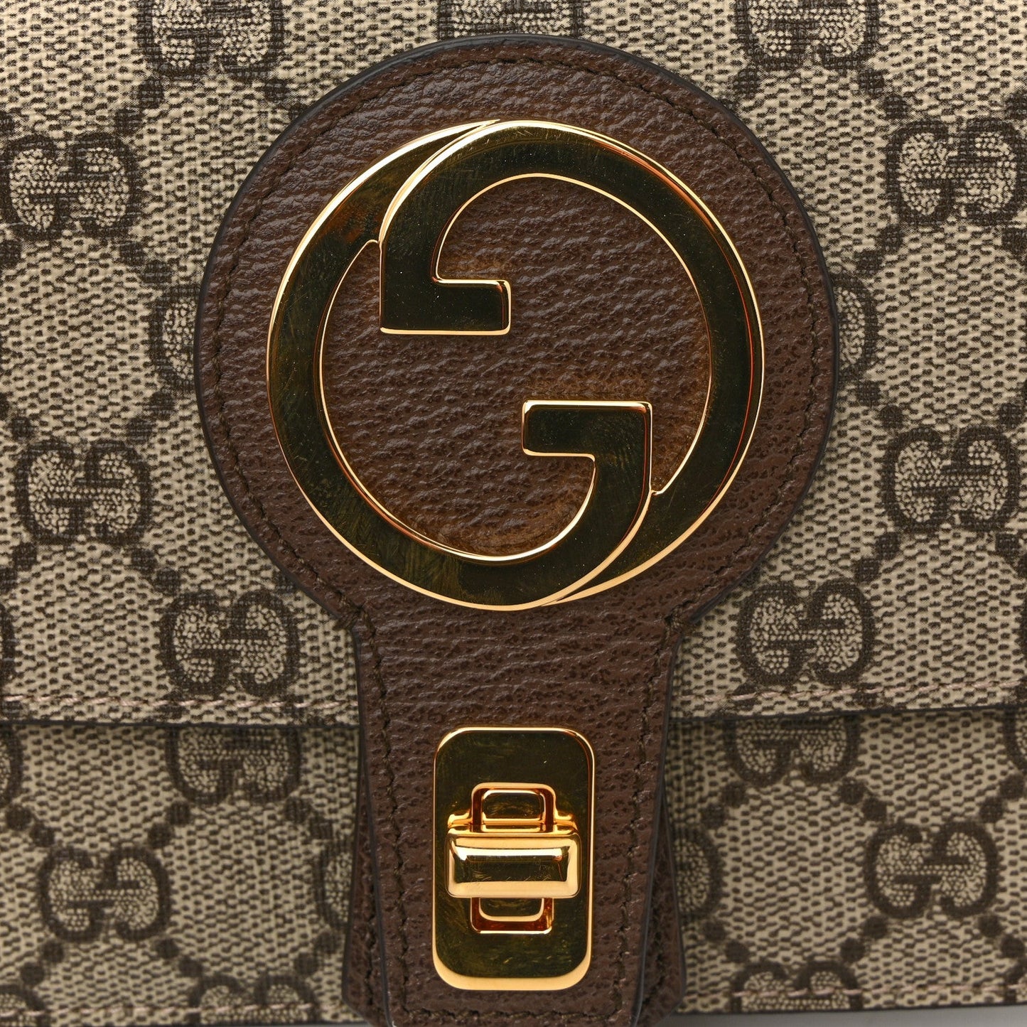GG Supreme Monogram Textured Dollar Calfskin Blondie Belt Bag Beige Ebony New Acero