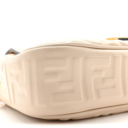 Nappa Small FF Embossed Midi Chain Baguette Camelia