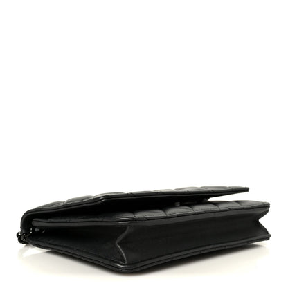 Lambskin Quilted Wallet On Chain WOC So Black