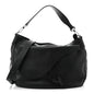 Grained Calfskin Saddle Soft Bag Black