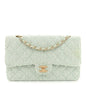 Tweed Medium Double Flap Light Turquoise