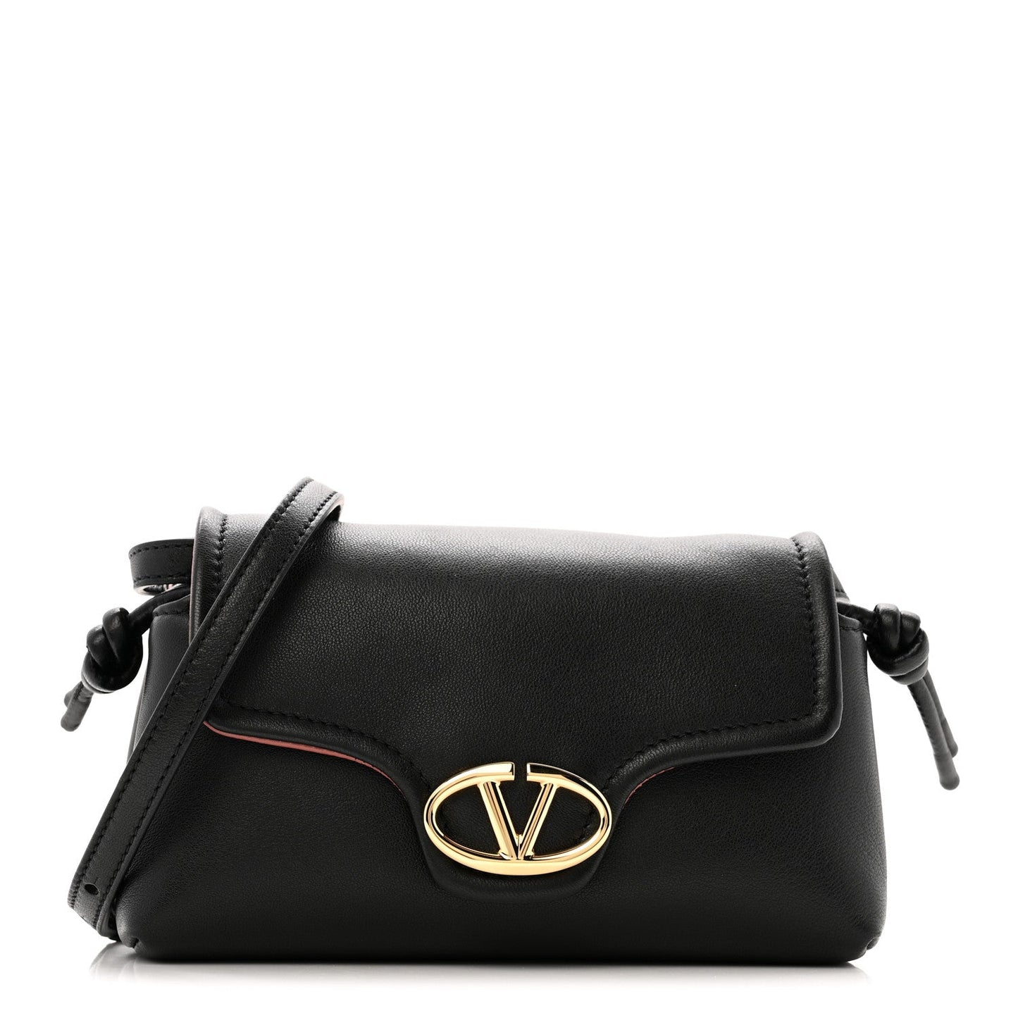 Lambskin Vlogo Mini Crossbody Bag Black