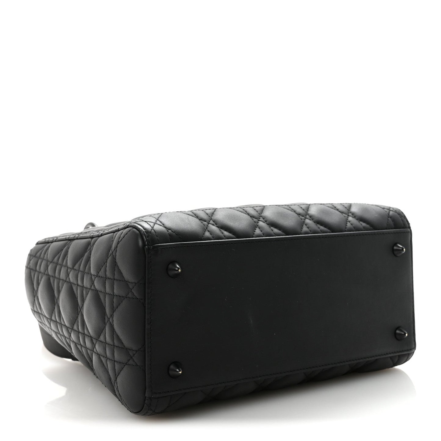 Ultra Matte Calfskin Cannage Medium Lady Dior Black