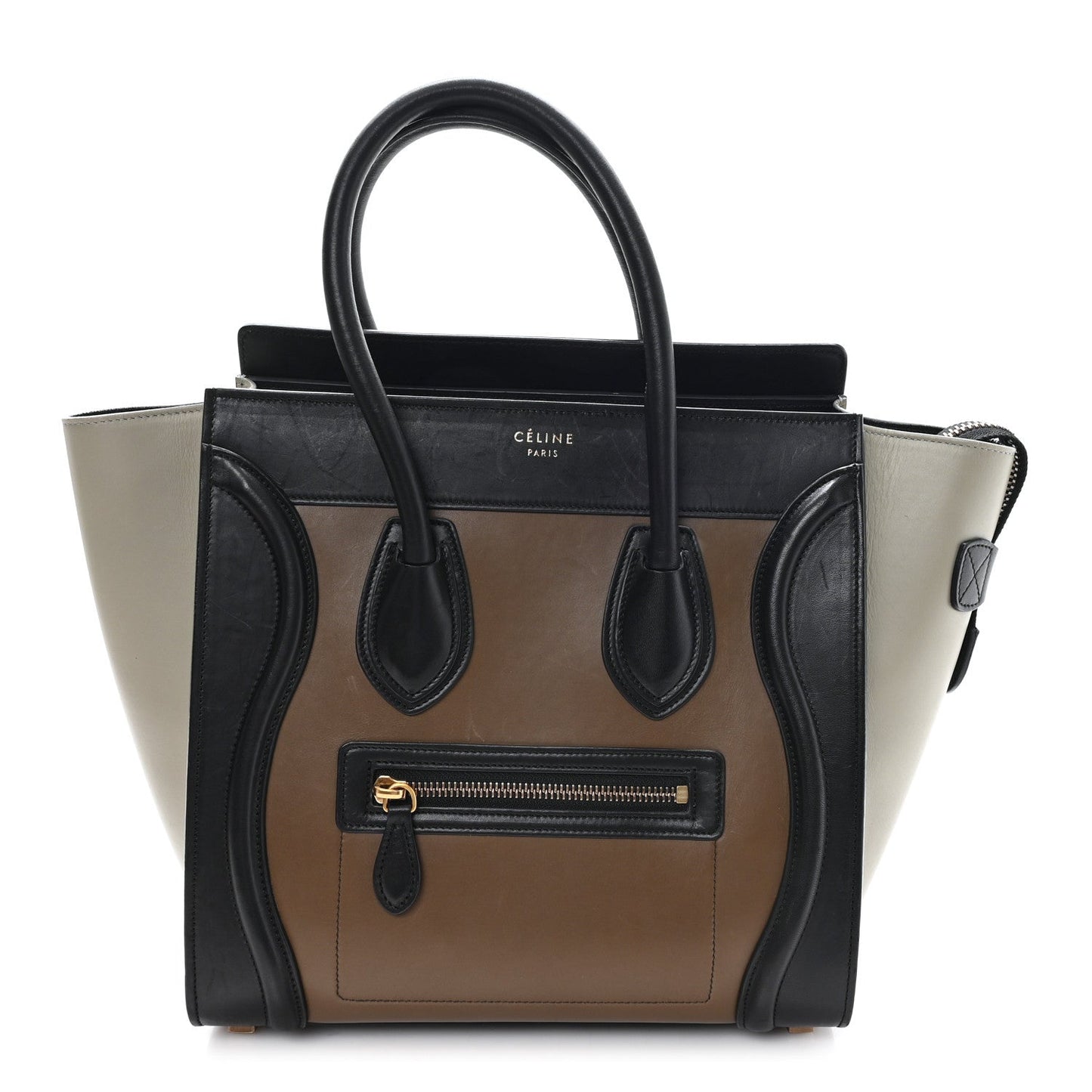 Satin Smooth Calfskin Micro Tri-Color Luggage Dark Grey