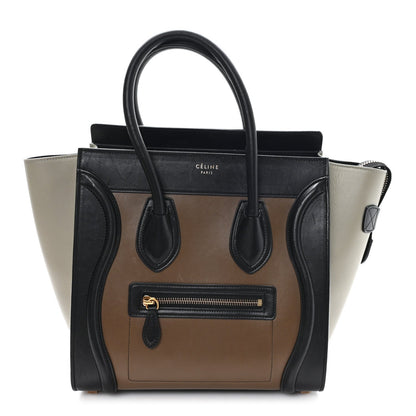 Satin Smooth Calfskin Micro Tri-Color Luggage Dark Grey