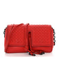 Nappa Intrecciato Small Double Pocket Flap Red