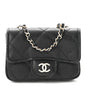 Caviar Quilted Mini Chain Belt Bag Black