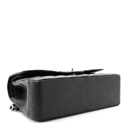 Caviar Quilted Jumbo Double Flap Black