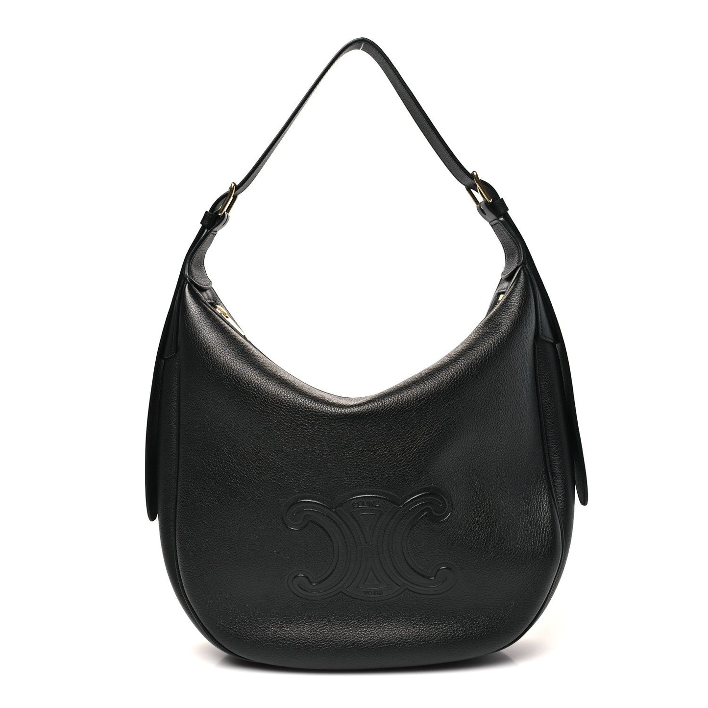 Supple Calfskin Cuir Triomphe Medium Heloise Shoulder Bag Black