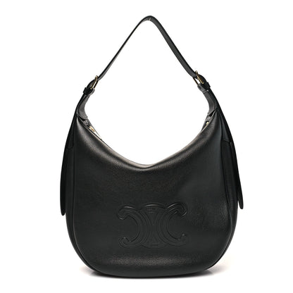 Supple Calfskin Cuir Triomphe Medium Heloise Shoulder Bag Black