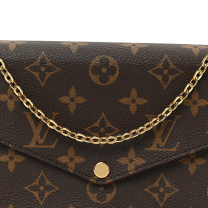 Monogram Pochette Felicie Chain Wallet Fuchsia