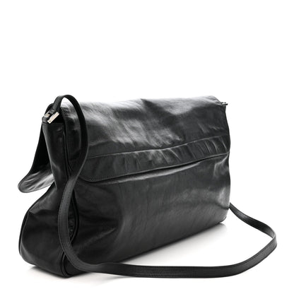 Agneau Large Grungy Messenger Black