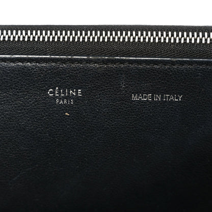 Drummed Calfskin Suede Double Zip Trapeze Black