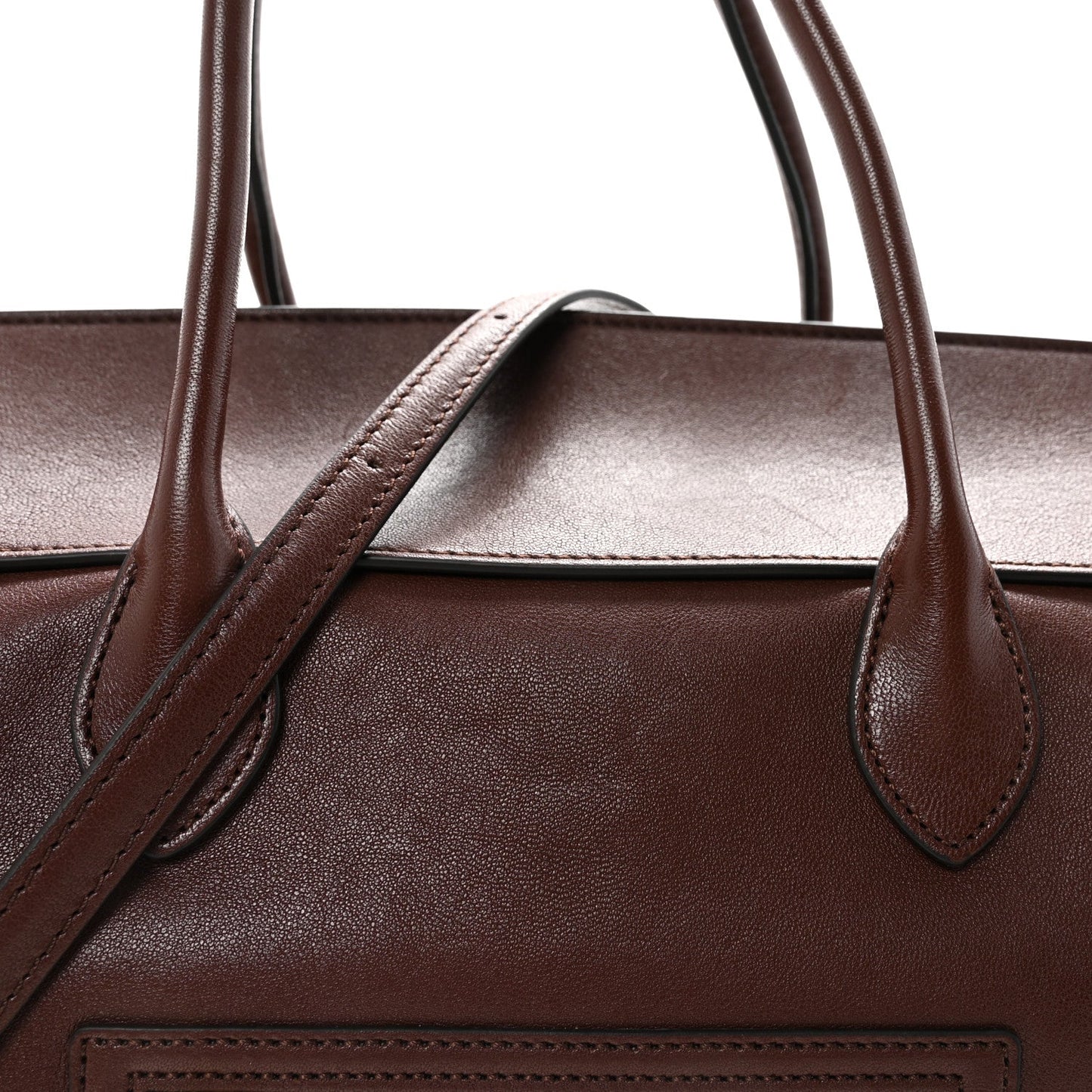 Supple Shiny Lambskin Medium New Luggage Brick