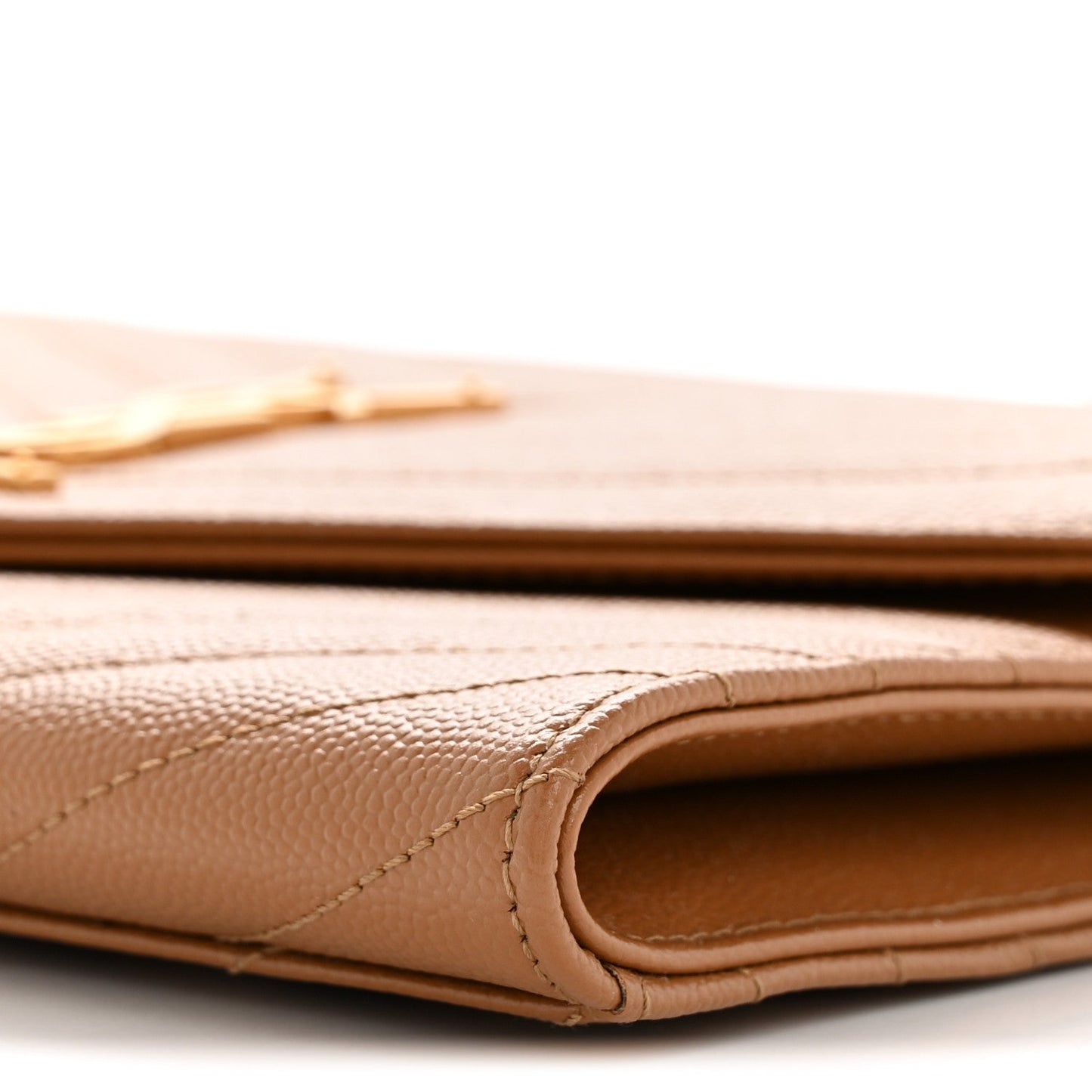 Grain De Poudre Matelasse Chevron Monogram Envelope Clutch Natural Dark