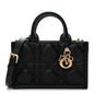 Calfskin Macrocannage Mini Book Tote Black