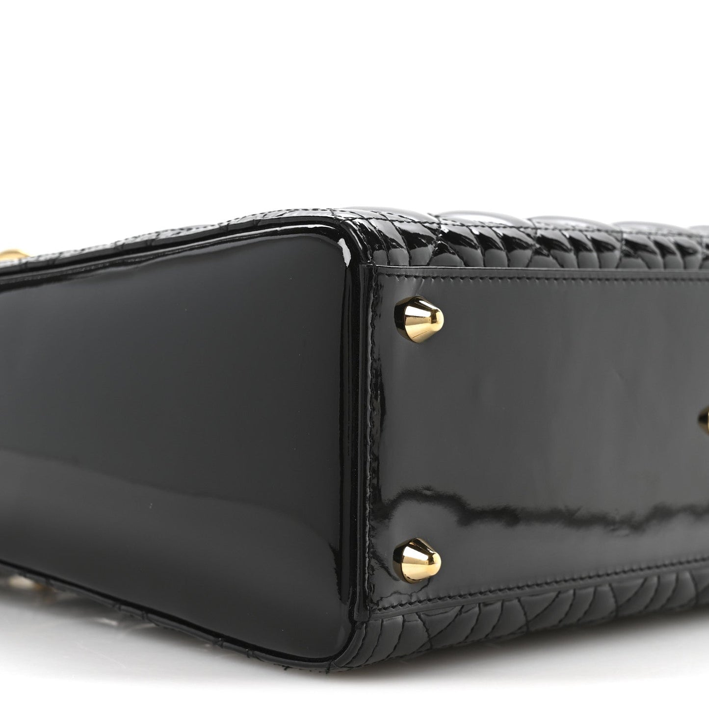 Patent Cannage Large Lady Dior Black