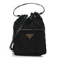 Saffiano Tessuto Nylon Mini Bucket Crossbody Bag Black