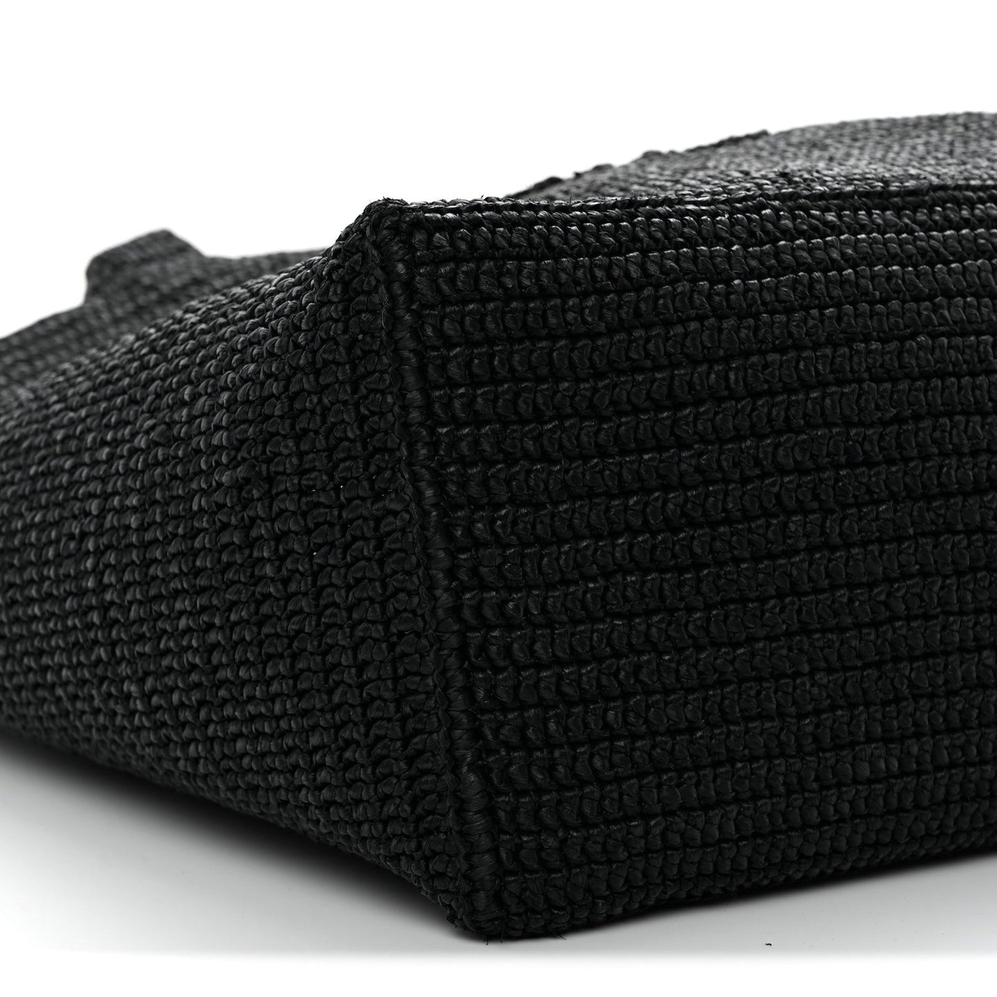 Raffia Wide Tote Black