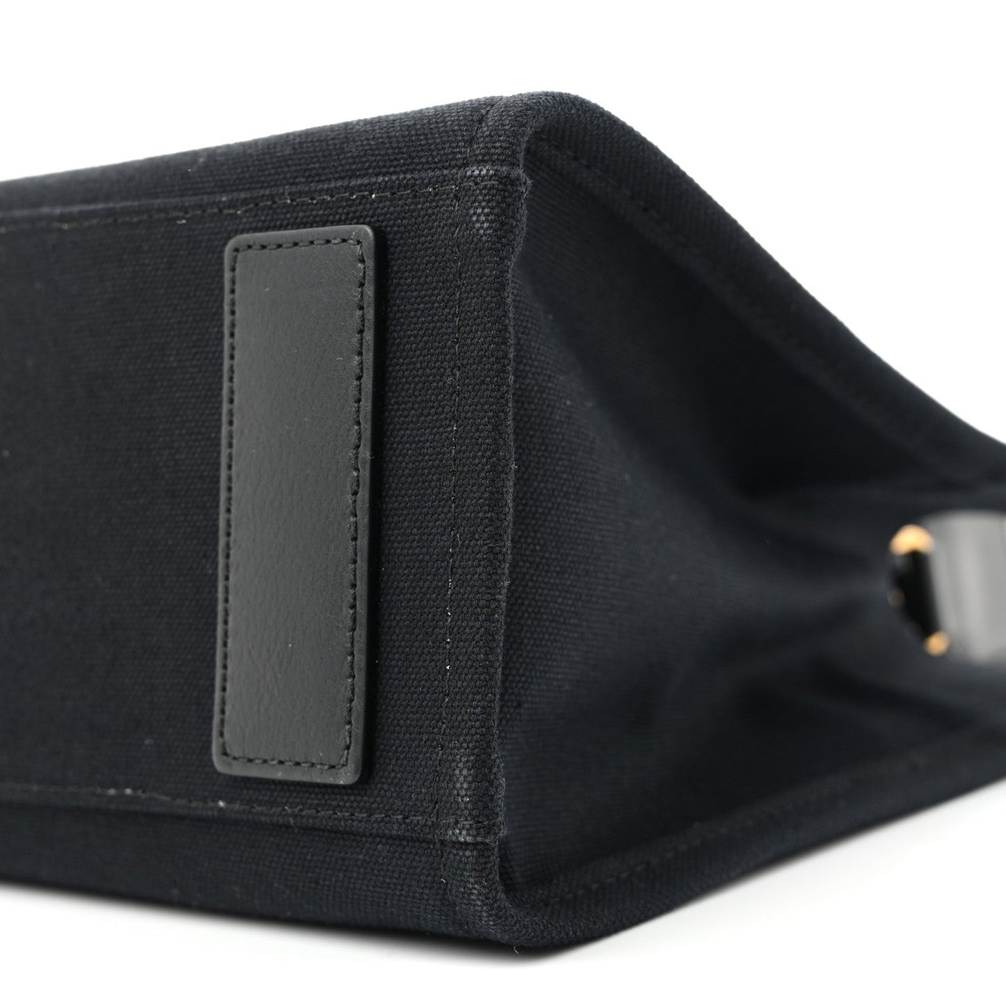 Canvas Studded Small Logo Tote Bag Black